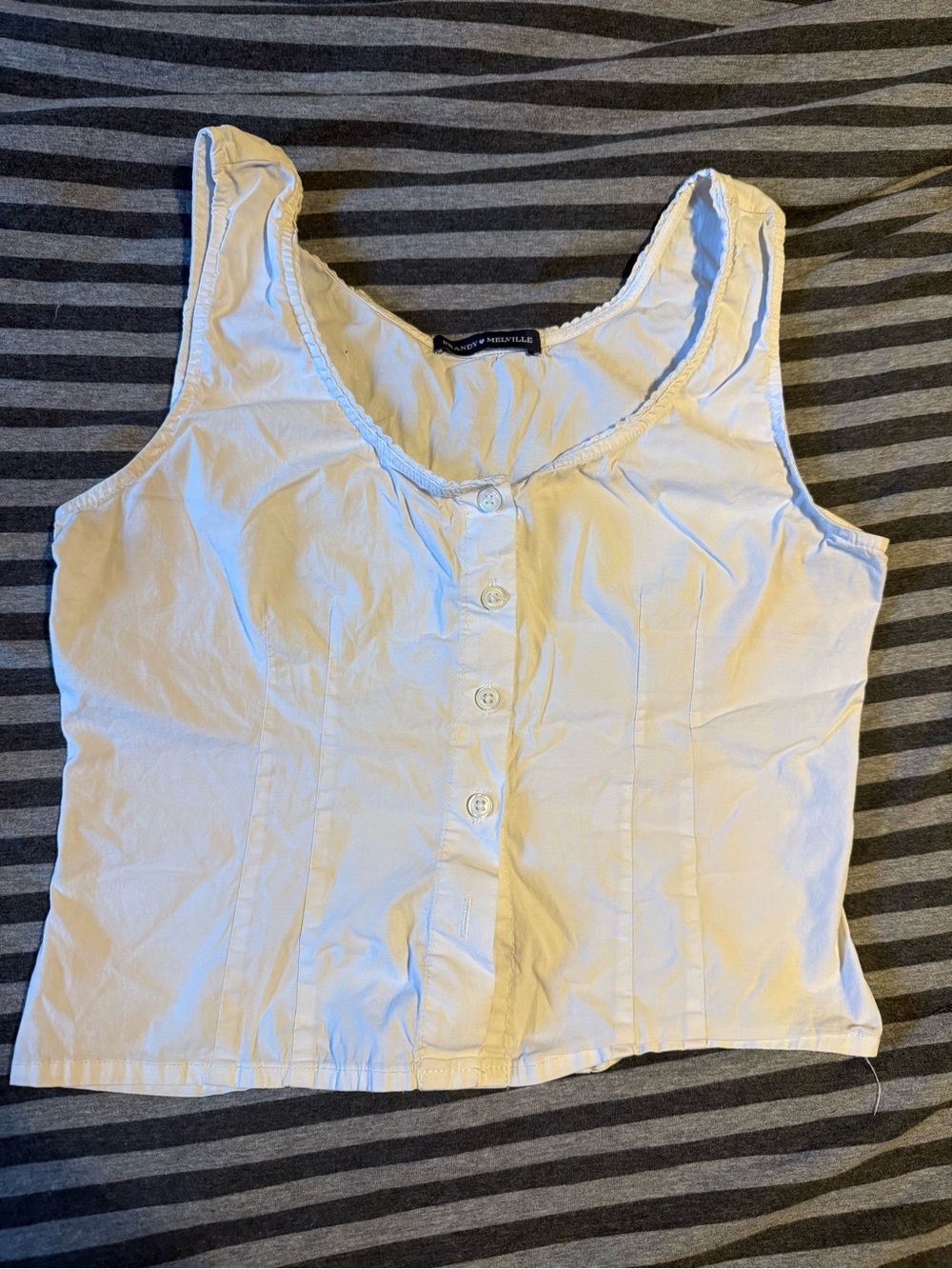Brandy Melville White Button-Front Camisole